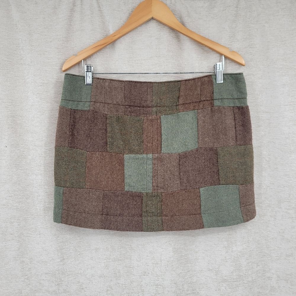 American Eagle Wool Blend Patchwork Mini Skirt In… - image 7